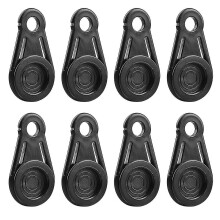 Lot de 8 pinces à bâche Pxcl, mousquetons mobiles, fixation par clip, effet d'arrimage sans perçage, pour auvents de voiture.