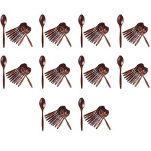 Wooden Spoons, 100 PCS Wood Soup Spoon Set, Long Handle Natural Wood Table Spoons 7.3 Inches Brown