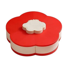 Serving Tray Rotating Box,Snack Platter Kitchen Picnic Party Bar Home Camping Beach Red