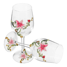 Neues 2er-Set emaillierte Weingläser aus Glas für Feierlichkeiten