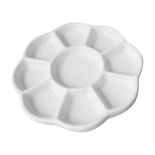 Nouvelle assiette en céramique blanche pour pigments, idéale pour la maison, les artistes et les peintres. Dimensions : 12 x 8 cm.