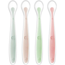 New 4 Silic Spoon, Soft Curved Spoon, Rice Porrid Spoon Tw