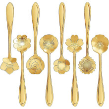 16 Pieces Stainless Steel Flower Spoon Spoon Sugar Spoon Ice Cream Spoon Spoon Tea Spoon Spoon Set