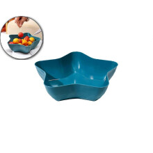 Bols à dessert - Plateau à fruits, boîte à fruits secs compartimentée, boîte à bonbons et à en-cas bleue (2 pièces)