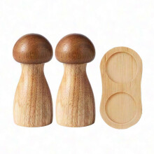 Moulin à sel et poivre en bois réglable, lot de 3