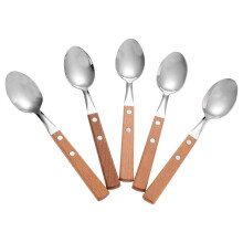 Charcuterie Serving Utensils Stainless Steel Spoons Wood Handles Assorted Color Afternoon Tea 5Pcs