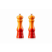 New 8-Inch Salt and Pepper Mill Set with Flame Design