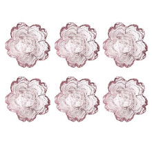 Assiettes à fruits en verre, motif floral, violettes, 8,3 x 8,3 x 3,6 cm, lot de 6.