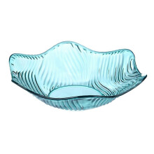 Assiette à fruits en plastique à motif floral, bol à noix, bol à bonbons et salade ondulé (cyan) 26 x 26 x 6,8 cm
