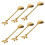 New 6pcs Long Handle Iced Tea Spoons Creative Golden Leaf Cocktail Stirring Spoons 1