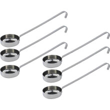 3 Oz 6 Pcs Silver Stainless Steel 201 Long Handle Soup Spoon for Holding Food Kitchen Cooking Stirr