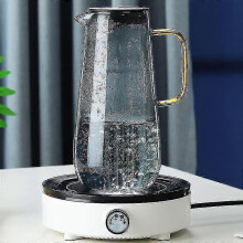 Nuova caraffa in vetro resistente al calore in stile nordico da 1600 ml per succhi, caffè, latte, con filtro e coperchio.