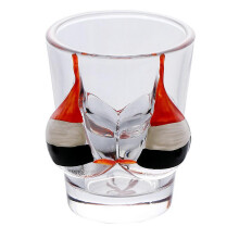 Nouveau verre à shot 3D en forme de buste de bikini et drapeau pirate, 50 ml, rouge, idéal pour les fêtes, la bière ou le vin.