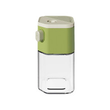 Bocal à épices en verre transparent, compartimenté, étanche et hermétique, idéal pour la cuisine et la décoration de table (vert).