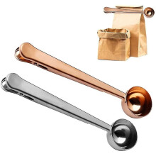 Pxcl 2pcs Coffee Spoon Clip, Stainless Steel Coffee, Milk Powder, Tea, Oatmeal, 17.3cm Length, Gold