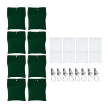 Lot de 8 poids pour rideaux d'extérieur, résistants à l'usure et de couleur verte.