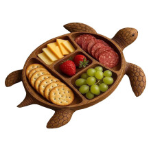 Turtles Wood Serving Plate Tray Fruits Cheese Snacks Meat Home Dining Platter Board large B