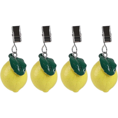Set 4 Lemon-Shaped Handicraft Tablecloth Weights Clips Home Table Cover/Tablecloth Fixation (Lemon)