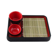 Soba-Nudelteller, Melamin-Speiseteller, Vorspeisenplatte, Sashimi-Platte, Abtropfmatte, rechteckig, für Heimpartys