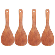New Wooden Rice Spoon for Home Use 4Pcs Non-Stick Kitchen Spoons