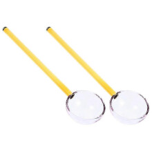 Dessert Serving Spoons Glass Spoons Coffee Stirring Tea Stirring 16.50X4.00X1.50CM Light Yellow 2Pcs