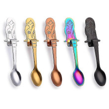 5pcs Stainless Steel Coffee Spoon, Mermaid Spoon, Tea Soup Sugar Dessert Bistro Spoon, Cup Tools