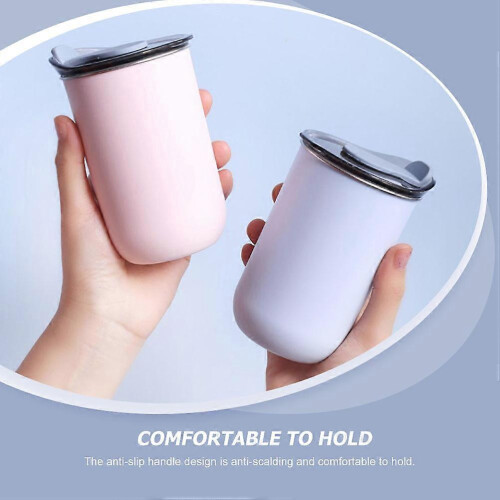 New Convenient Beverage Cup White with Lid for Daily Use Practical Home Accessory 2