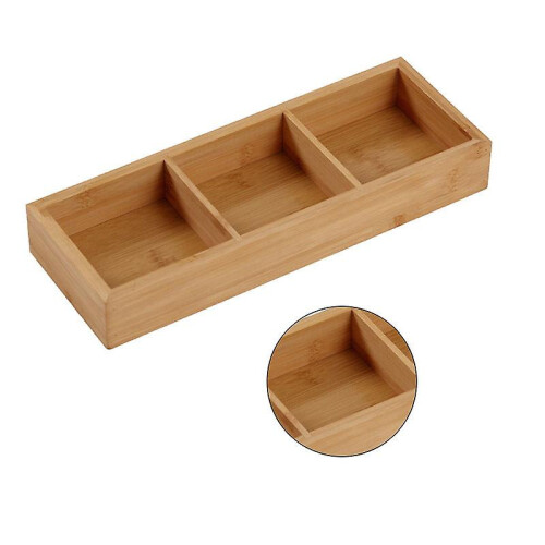 New Divided Wooden Tray Multi Compartments Serving Tray 3 Compartments 1