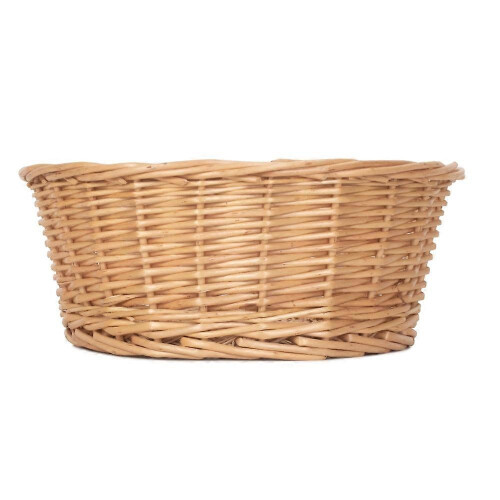 New 24Cm Round Buff Willow Tapered Wicker Tray 1
