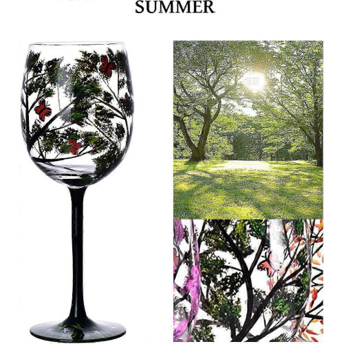New four seasons wine glasses hand painted anniversary 1 PCS Spring 2
