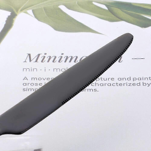 Flatware Steel Dinner Knife, Dinner Dessert Dinner Spoon, Tea Spoon, Things (black, 5 Pieces) 2