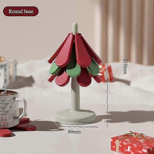Faltbare Silikon-Untersetzer, Baum-Untersetzer-Set, 3 Silikon-Untersetzer, 1 Ständer, Topfuntersetzer mit runder Basis 1
