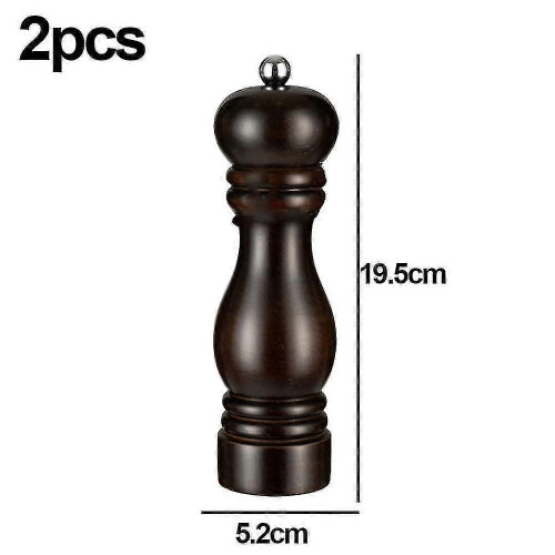 Salt Pepper Grinder Set,manual Pepper Mills Adjustable Refillable Spice Grinders brown 7 inch 1