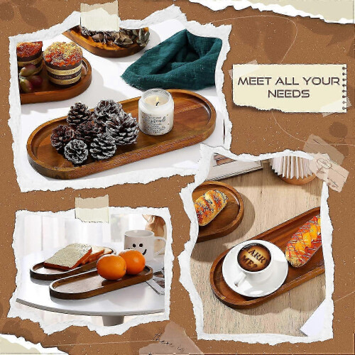 New 10 Pcs Large Rustic Vintage Trays for Party Table Decor 2