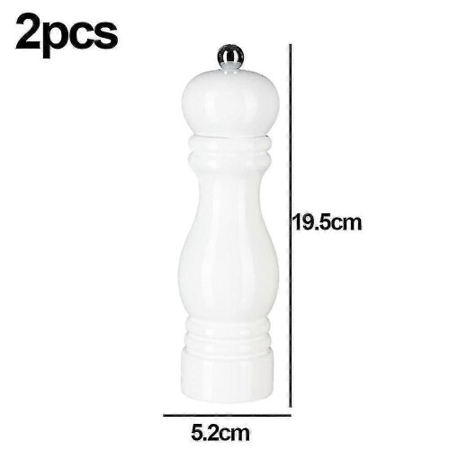 Salt Pepper Grinder Set,manual Pepper Mills Adjustable Refillable Spice Grinders white 7 inch 1