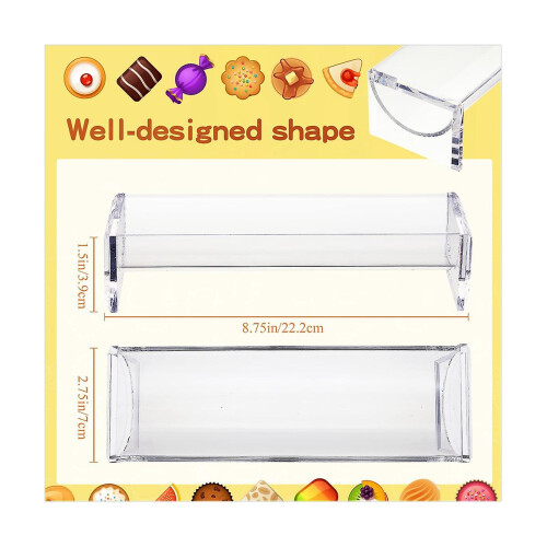 New 4 Pieces Clear Rectangular Cracker Holder Acrylic Serving Tray Food Display Stands For Party 2