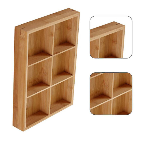 New Divided Wooden Tray Multi Compartments Serving Tray 6 Compartments 1