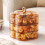 Floral 2 Layer Candy Bowl Fruit Serving Tray Plastic Storage Container Parties Daily Use Tea color 5