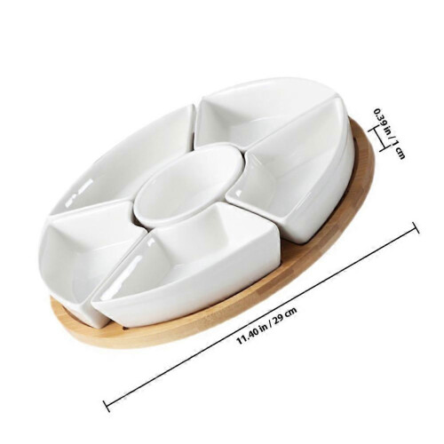 Portion Control Plates Multi-Compartment Saucer For Snacks And Fruit Design 16.00X9.00X3.50CM 1Set 1