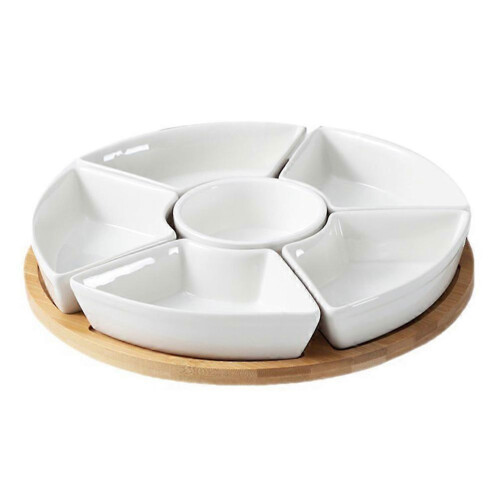 Portion Control Plates Multi-Compartment Saucer For Snacks And Fruit Design 16.00X9.00X3.50CM 1Set 2