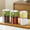 Kitchen Salt Pepper Portion Control Moisture Proof Clear Glass Spices Jar Cooking Tool Yellow 5