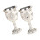 New Silver Alloy White Wine Goblets for Party with Retro Flower Pattern 2Pcs 4
