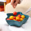Dessert Bowls - Fruit Tray Coffee Table Dried Fruit Box Divided Melon Candy Snack Box Blue 2Pcs 3