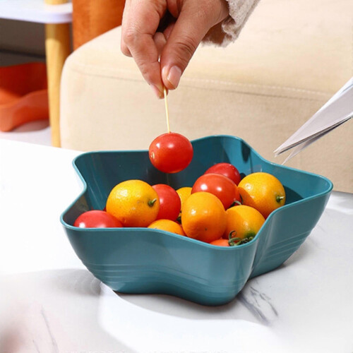 Dessert Bowls - Fruit Tray Coffee Table Dried Fruit Box Divided Melon Candy Snack Box Blue 2Pcs 2