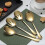 New Gold Serving Spoons 4 Pieces Acsergery Gift, Titanium Plating Serving Spoon 2
