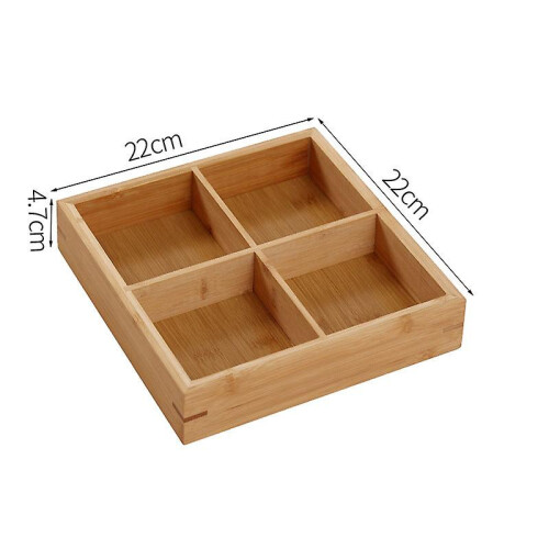 New Divided Wooden Tray Multi Compartments Serving Tray 4 Compartments 1