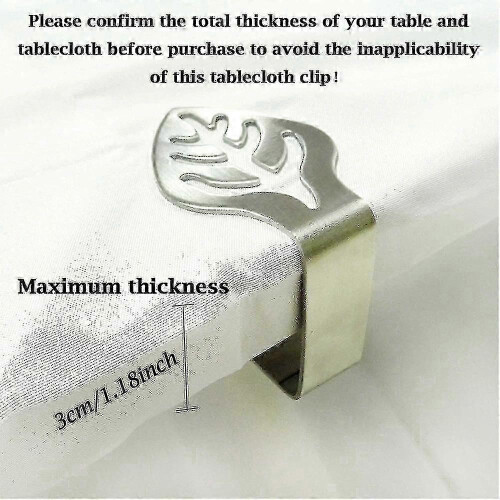 New Pack Of 4 Stainless Steel Tablecloth Clips, Rustproof Tablecloth Clips Hr 2