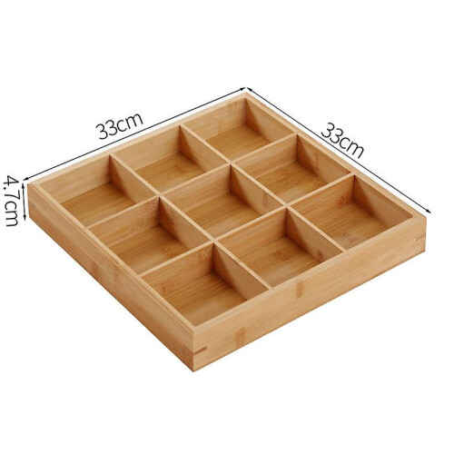 New Divided Wooden Tray Multi Compartments Serving Tray 9 Compartments 1