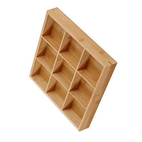 New Divided Wooden Tray Multi Compartments Serving Tray 9 Compartments 2