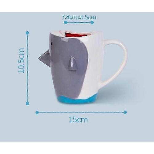 New Funny 3D Big Shark Biomimetic Ceramic Mug 1